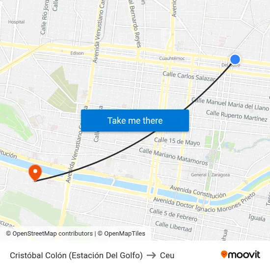 Cristóbal Colón (Estación Del Golfo) to Ceu map