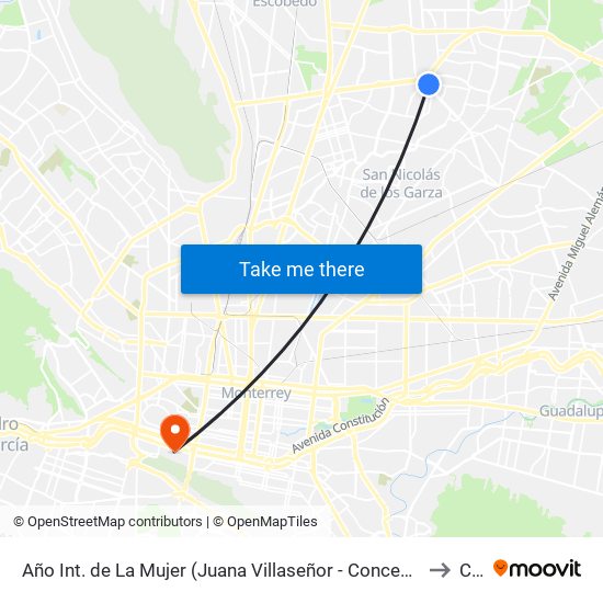 Año Int. de La Mujer (Juana Villaseñor - Concepción Barragán) to Ceu map