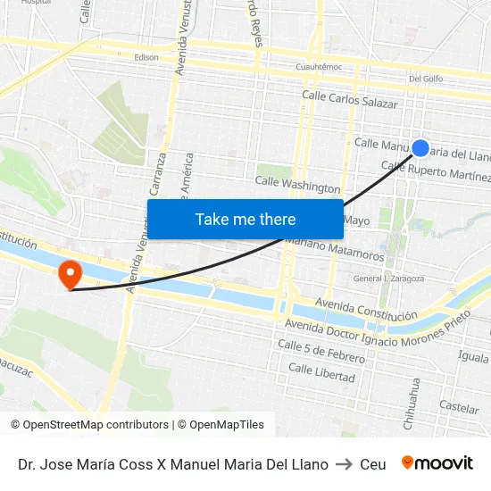 Dr. Jose María Coss X Manuel Maria Del Llano to Ceu map
