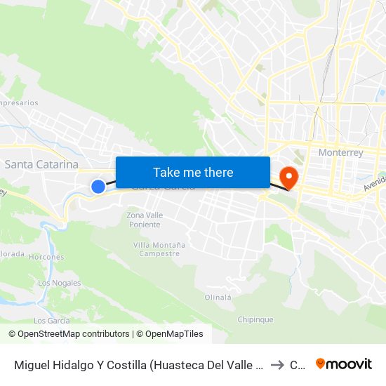 Miguel Hidalgo Y Costilla (Huasteca Del Valle 1) to Ceu map