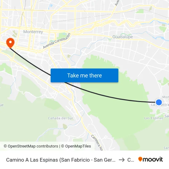 Camino A Las Espinas (San Fabricio - San Germán) to Ceu map