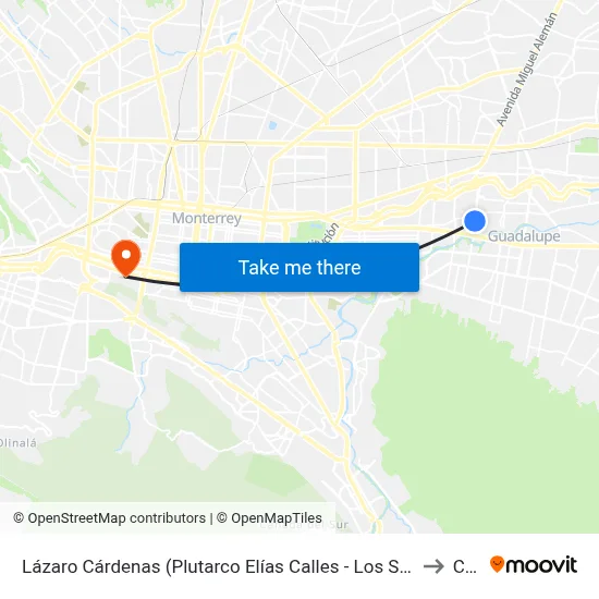Lázaro Cárdenas (Plutarco Elías Calles - Los Sabinos) to Ceu map