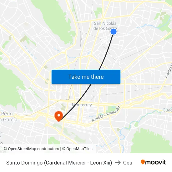 Santo Domingo (Cardenal Mercier - León Xiii) to Ceu map