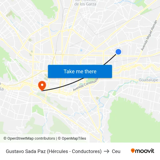 Gustavo Sada Paz (Hércules - Conductores) to Ceu map