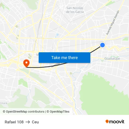 Rafael 108 to Ceu map