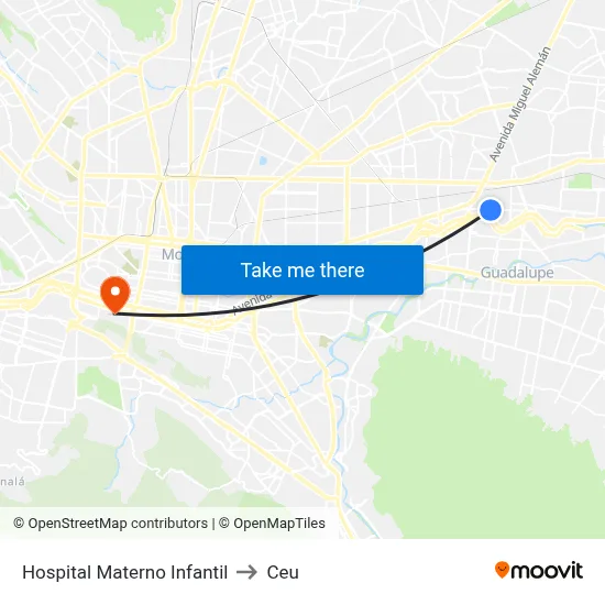 Hospital Materno Infantil to Ceu map