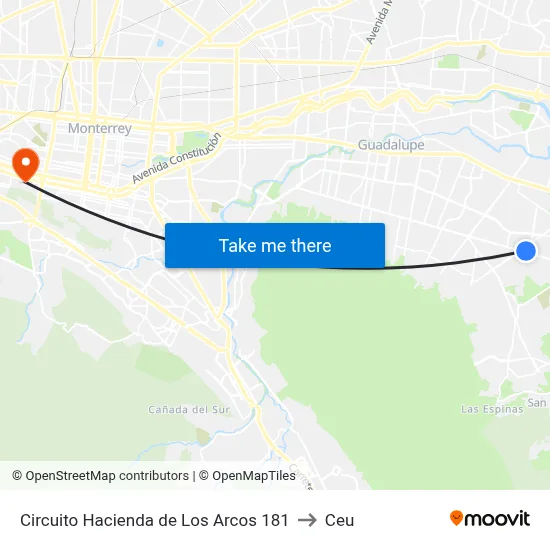Circuito Hacienda de Los Arcos 181 to Ceu map
