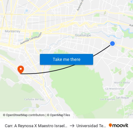 Carr. A Reynosa X Maestro Israel Cavazos Garza to Universidad Tecmilenio map