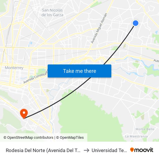 Rodesia Del Norte (Avenida Del Teléfono - Kenia) to Universidad Tecmilenio map