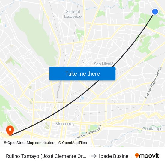 Rufino Tamayo (José Clemente Orozco - Alfonso Reyes) to Ipade Business School map