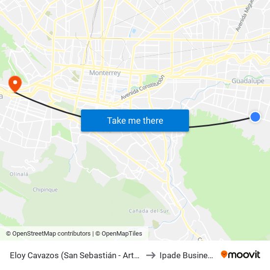 Eloy Cavazos (San Sebastián - Arturo B. de La Garza) to Ipade Business School map