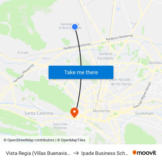 Vista Regia (Villas Buenavista) to Ipade Business School map