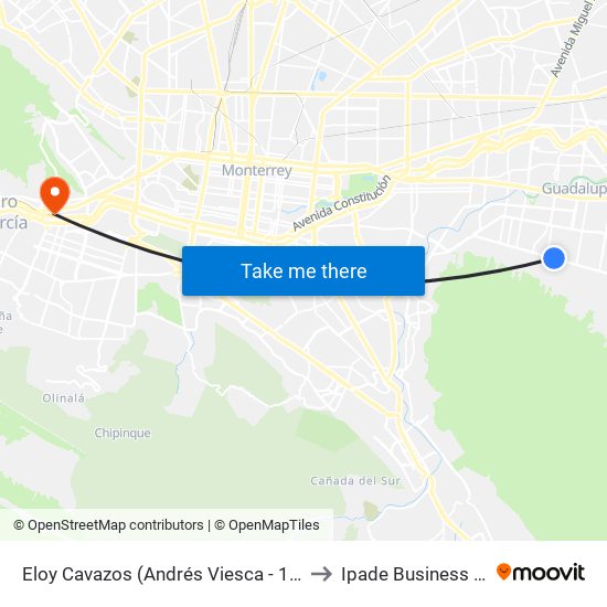 Eloy Cavazos (Andrés Viesca - 13 de Mayo) to Ipade Business School map