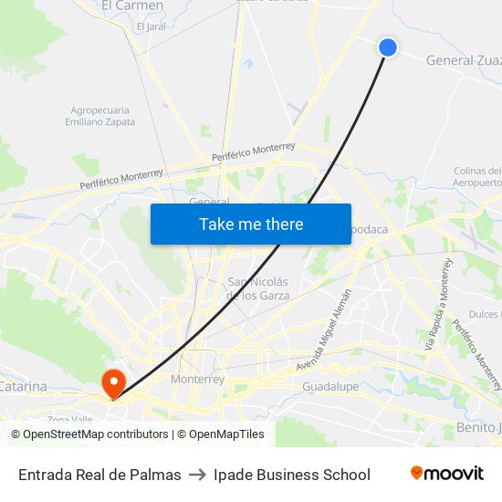 Entrada Real de Palmas to Ipade Business School map