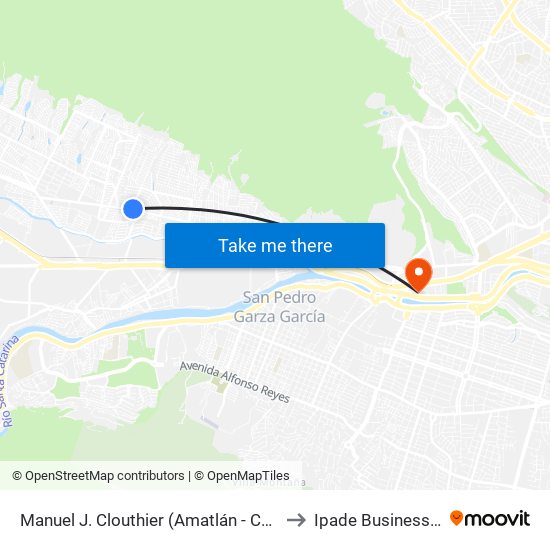 Manuel J. Clouthier (Amatlán - Chimalpopoca) to Ipade Business School map