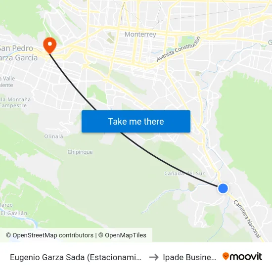 Eugenio Garza Sada (Estacionamiento H-E-B Valle Alto) to Ipade Business School map