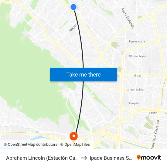 Abraham Lincoln (Estación Cardenal) to Ipade Business School map