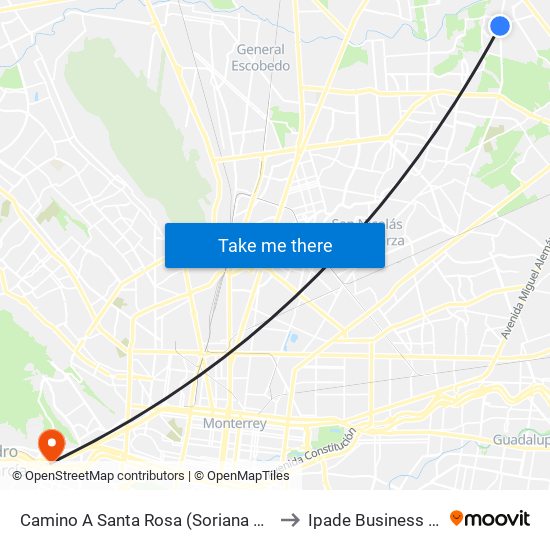 Camino A Santa Rosa (Soriana Santa Rosa) to Ipade Business School map