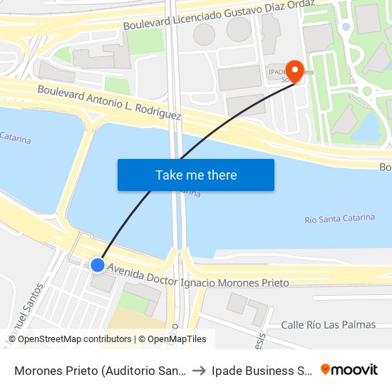 Morones Prieto (Auditorio San Pedro) to Ipade Business School map