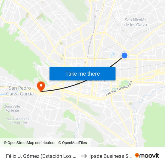 Félix U. Gómez (Estación Los Ángeles) to Ipade Business School map