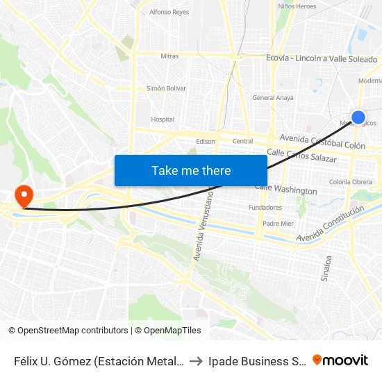 Félix U. Gómez (Estación Metalúrgicos) to Ipade Business School map