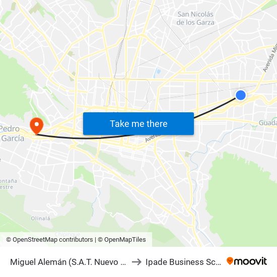 Miguel Alemán (S.A.T. Nuevo León) to Ipade Business School map