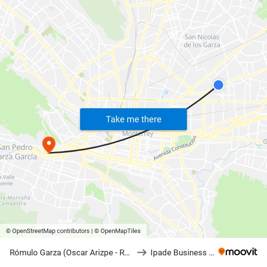 Rómulo Garza (Oscar Arizpe - Raúl Murrieta) to Ipade Business School map