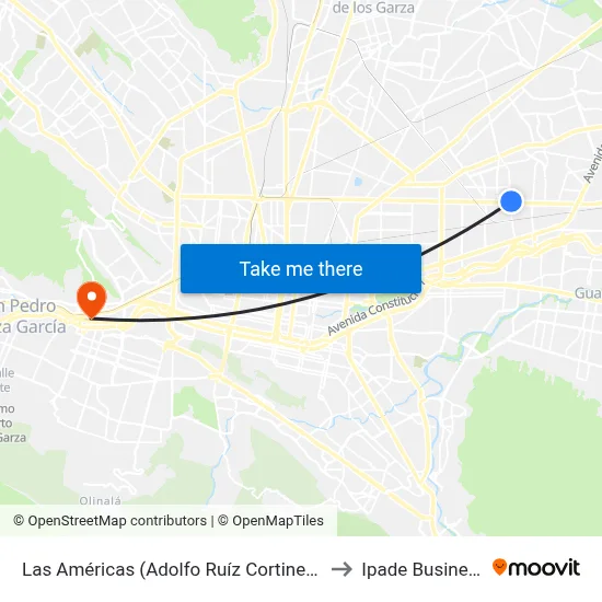 Las Américas (Adolfo Ruíz Cortines - Francisco Sarabia) to Ipade Business School map