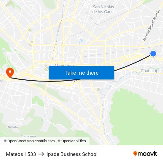 Mateos 1533 to Ipade Business School map