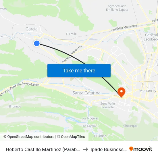 Heberto Castillo Martínez (Parabus 096 Y 155) to Ipade Business School map