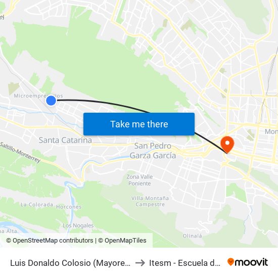 Luis Donaldo Colosio (Mayoreo de Abarrotes) to Itesm - Escuela de Medicina map