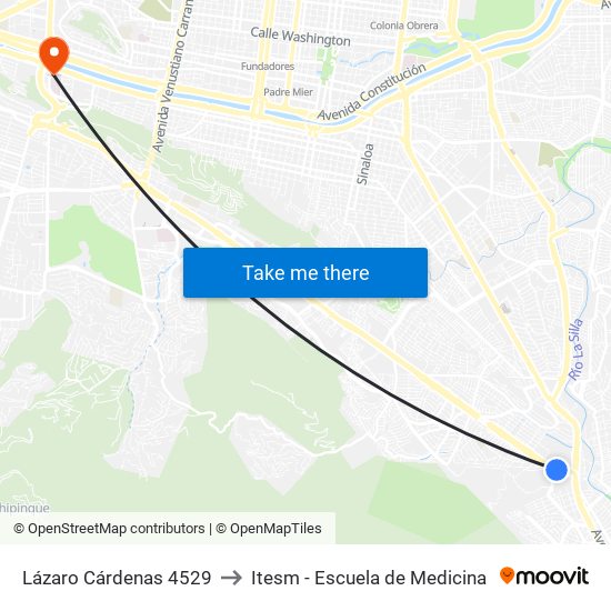 Lázaro Cárdenas 4529 to Itesm - Escuela de Medicina map