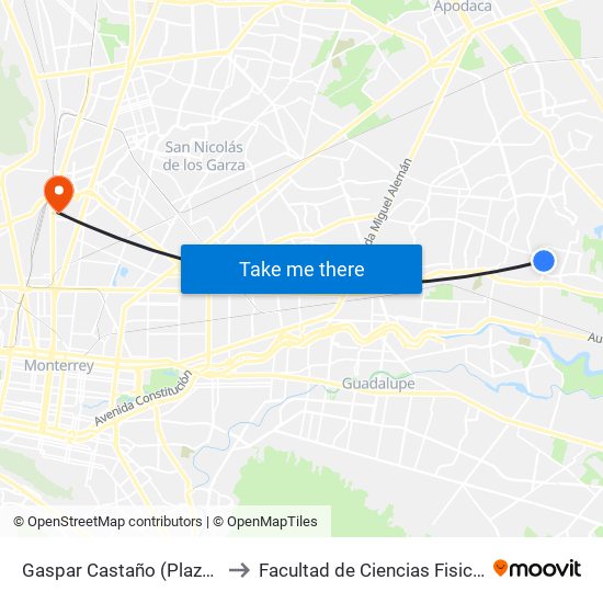 Gaspar Castaño (Plaza Acanto 935) to Facultad de Ciencias Fisico-Matematicas map