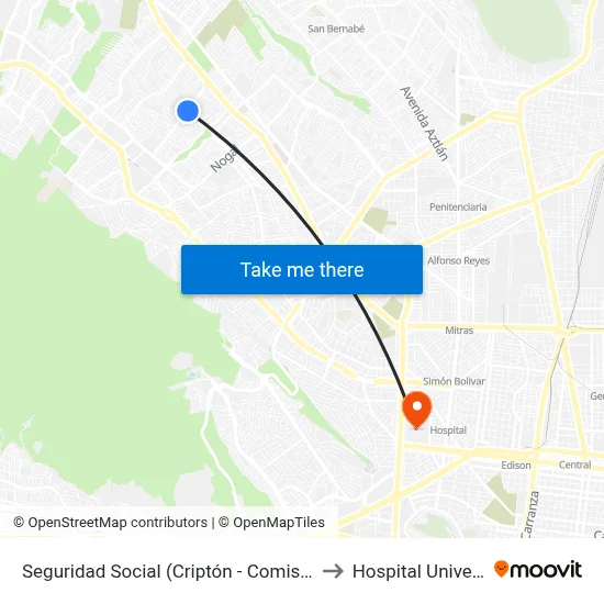 Seguridad Social (Criptón - Comisión Tripartita) to Hospital Universitario map