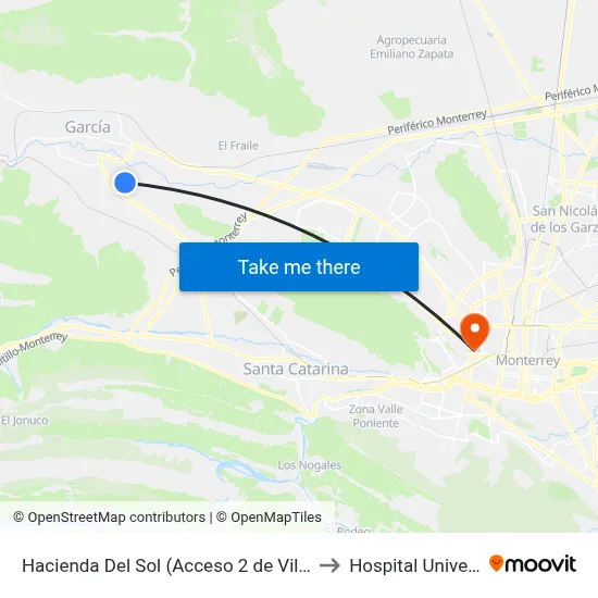Hacienda Del Sol (Acceso 2 de Villas Del Álcali) to Hospital Universitario map