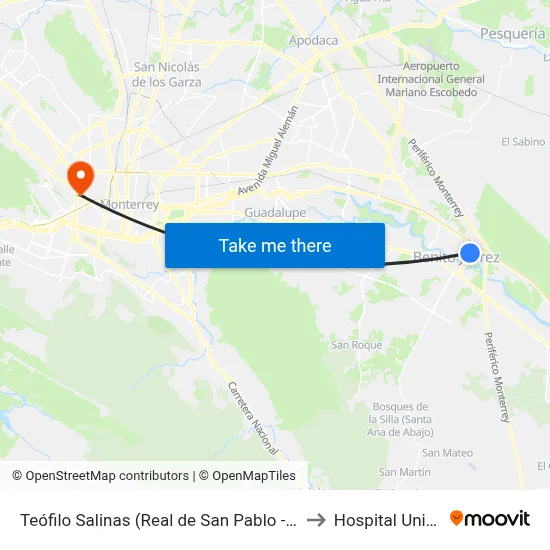 Teófilo Salinas (Real de San Pablo - Real de San Hilario) to Hospital Universitario map