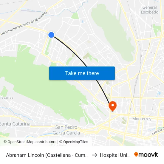 Abraham Lincoln (Castellana - Cumbres de San Agustín) to Hospital Universitario map