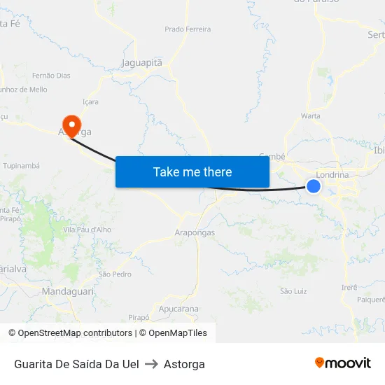 Guarita De Saída Da Uel to Astorga map