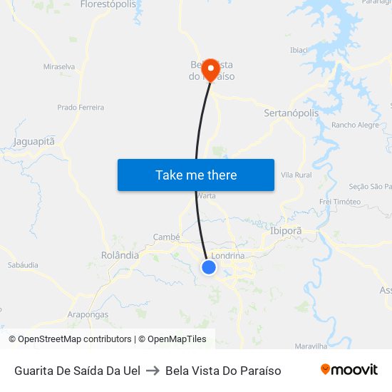 Guarita De Saída Da Uel to Bela Vista Do Paraíso map