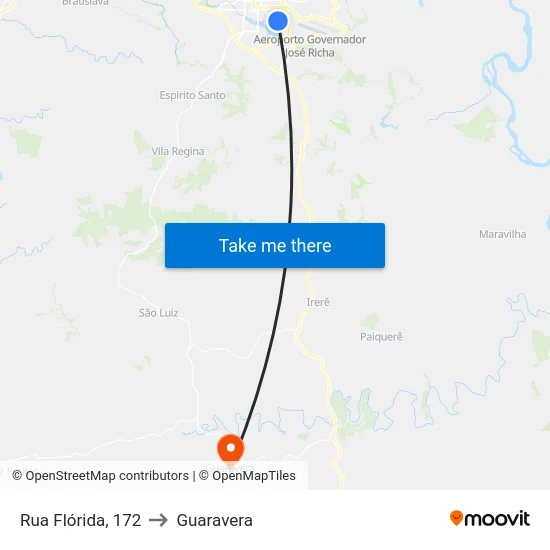 Rua Flórida, 172 to Guaravera map