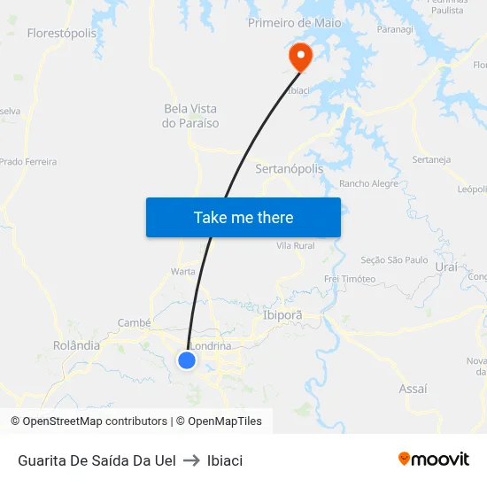Guarita De Saída Da Uel to Ibiaci map