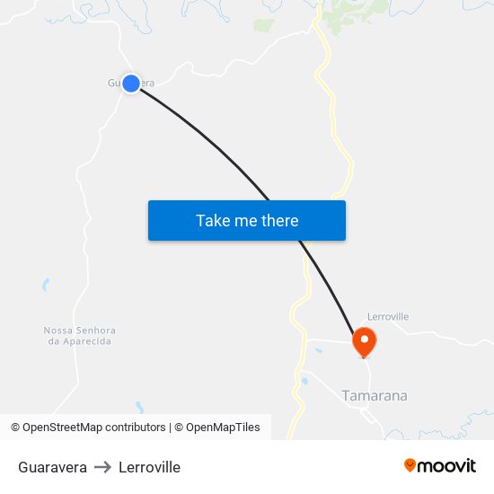 Guaravera to Lerroville map
