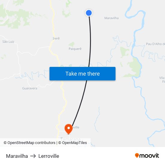 Maravilha to Lerroville map