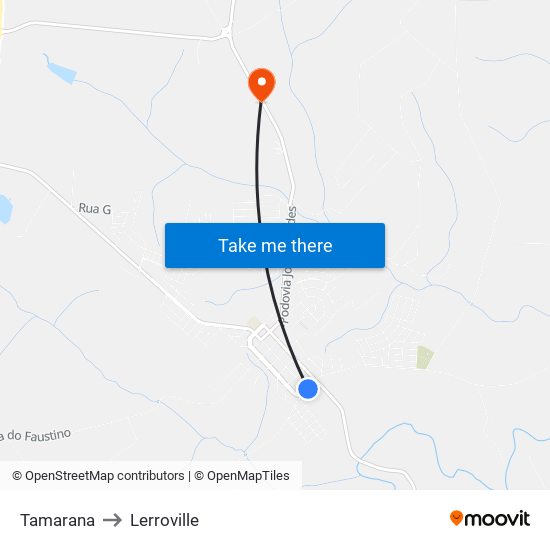 Tamarana to Lerroville map