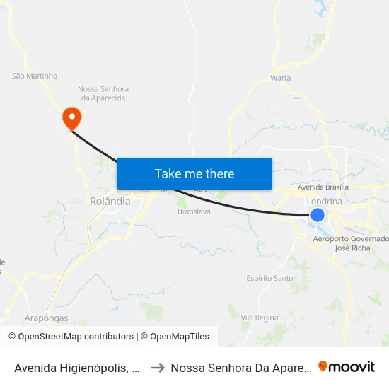 Avenida Higienópolis, 1000 to Nossa Senhora Da Aparecida map