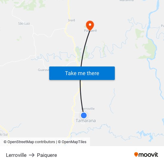 Lerroville to Paiquere map