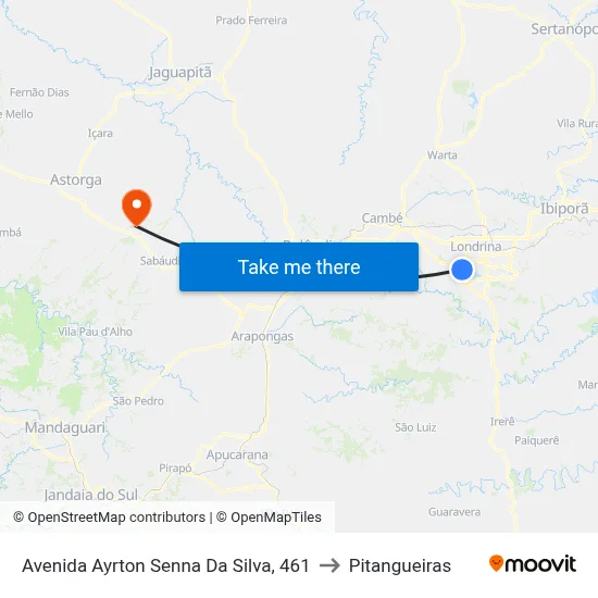 Avenida Ayrton Senna Da Silva, 461 to Pitangueiras map