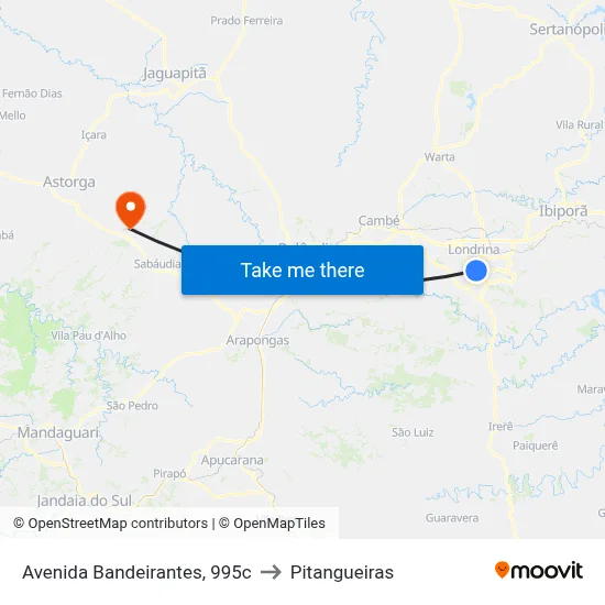 Avenida Bandeirantes, 995c to Pitangueiras map