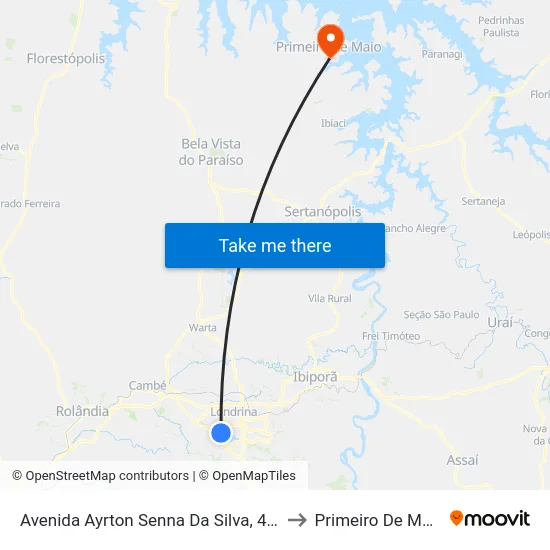 Avenida Ayrton Senna Da Silva, 461 to Primeiro De Maio map