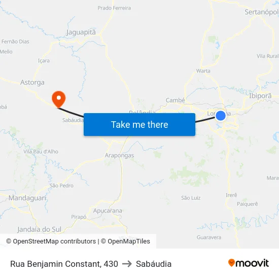 Rua Benjamin Constant, 430 to Sabáudia map